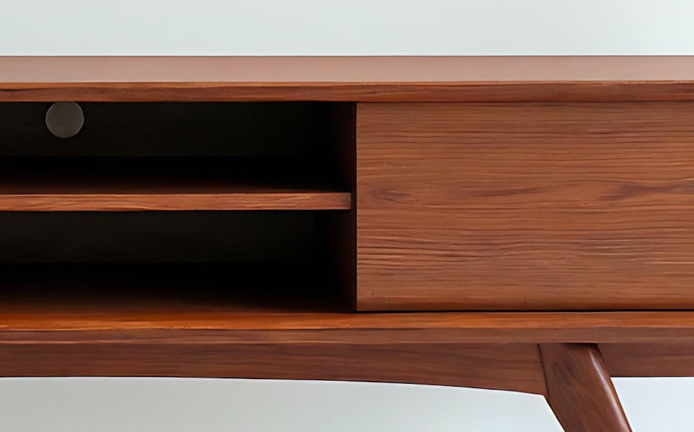 Moderne Mid-Century-Modern-Anrichte/Media-Konsole aus Teakholz von Artisanal (21. Jahrhundert und zeitgenössisch) im Angebot