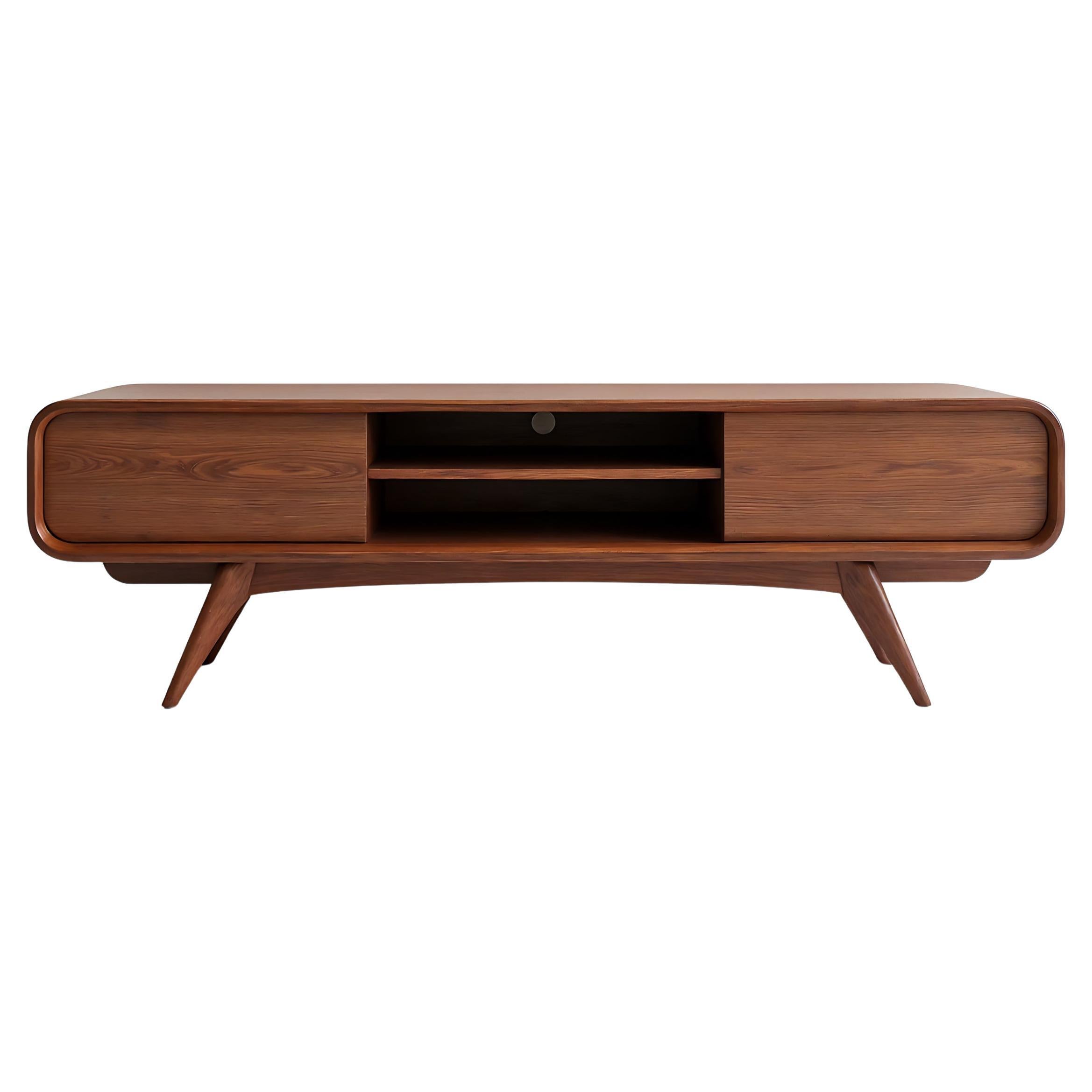 Moderne Mid-Century-Modern-Anrichte/Media-Konsole aus Teakholz von Artisanal