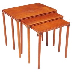 Mid-Century Modern Teak Wood Nesting Table Set