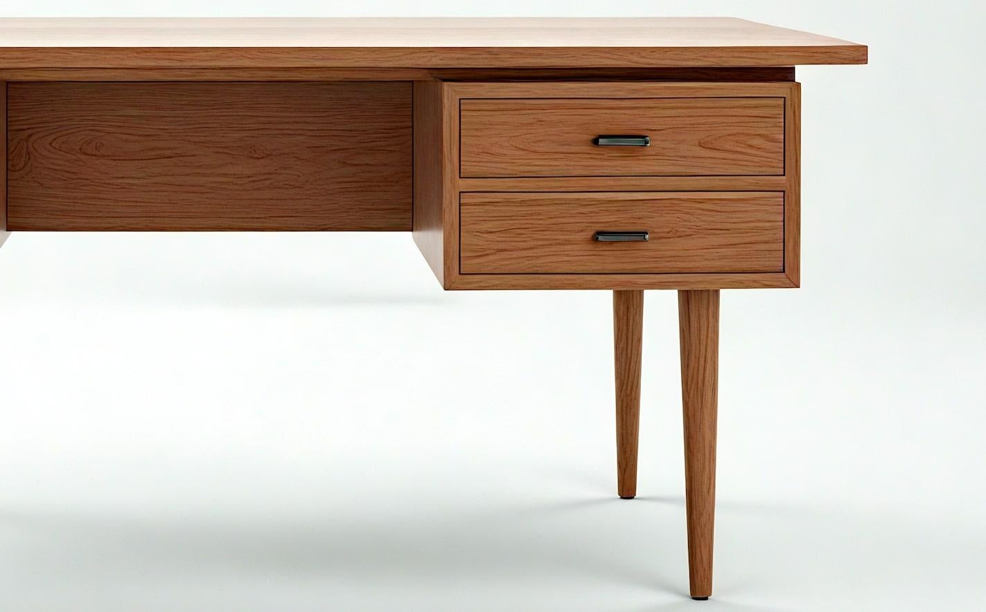 Scrivania in teak moderna di metà secolo - Realizzata a mano da Artisanal In condizioni Nuovo in vendita a New York, NY