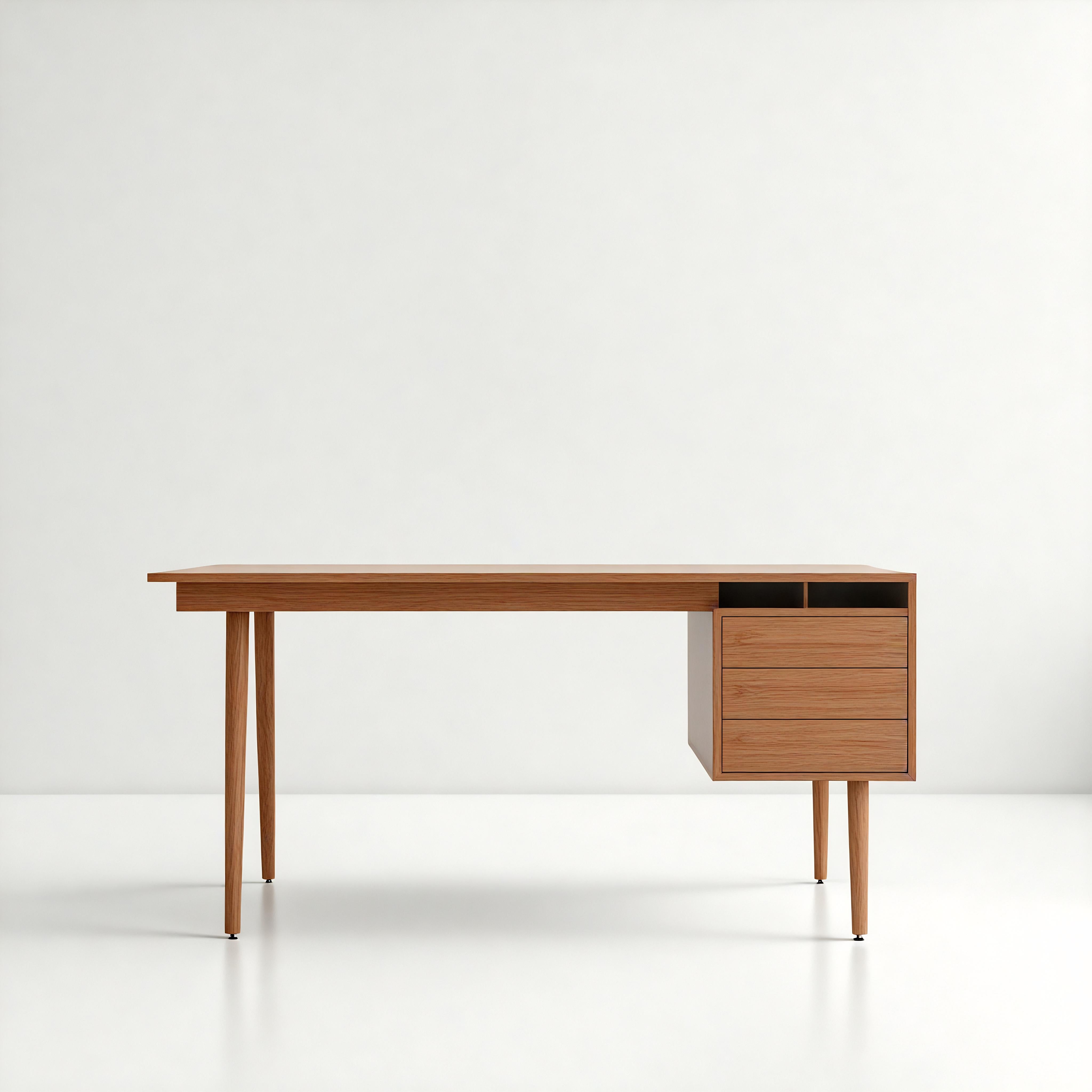 Moderner Teak-Schreibtisch aus der Jahrhundertmitte - Handcrafted by Artisanal (Holz) im Angebot