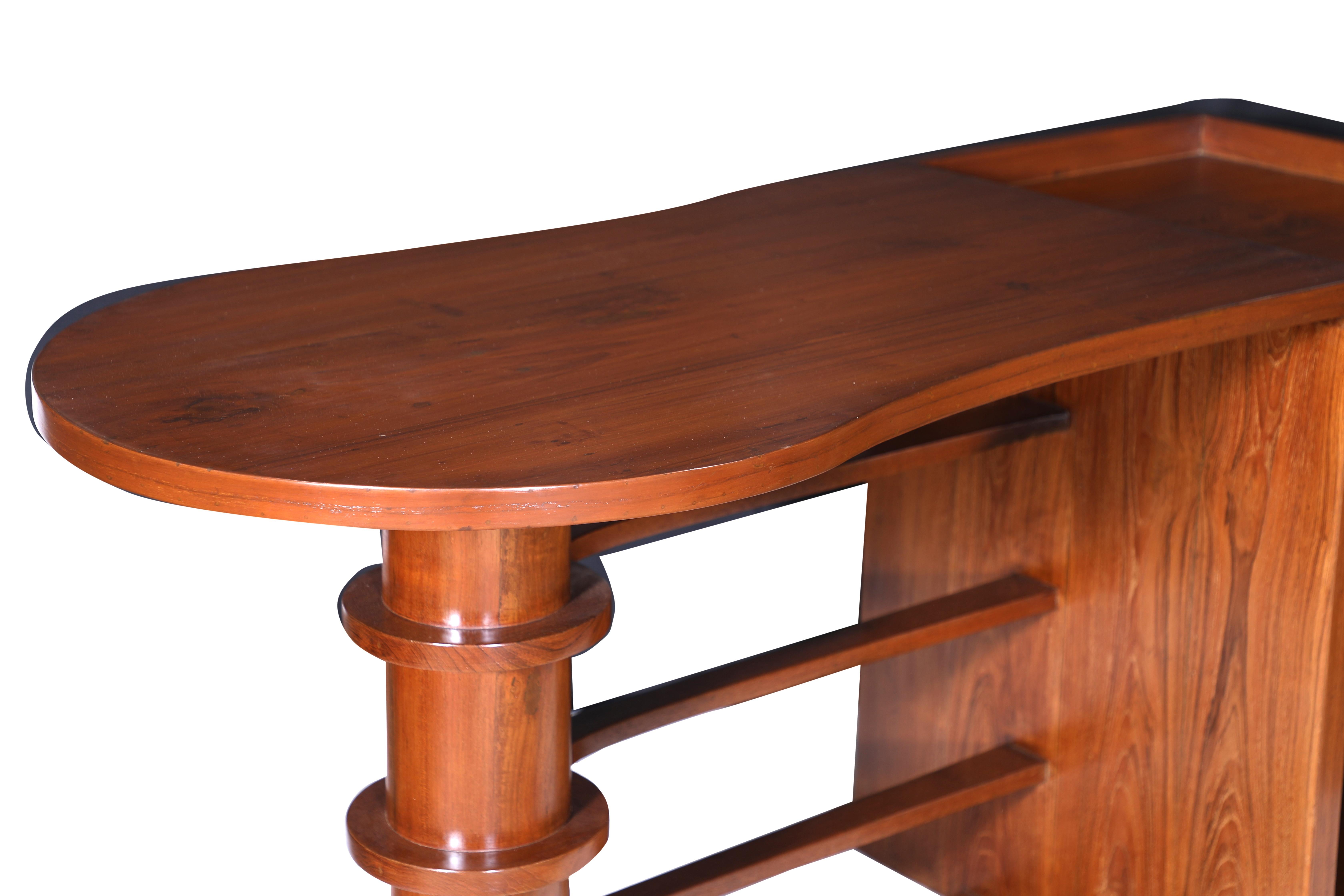 Mid-Century Modern Teak Writing Desk or Console Table In Good Condition For Sale In Nantucket, MA