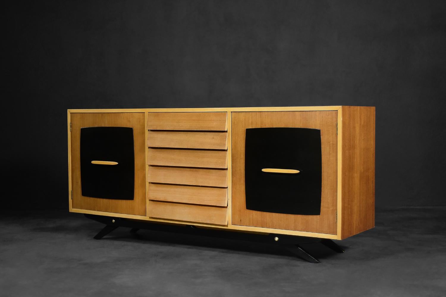 Mid-Century Modern Teak&Beech Sideboard Model Forum by Gillis Lundgren for Ikea For Sale 3