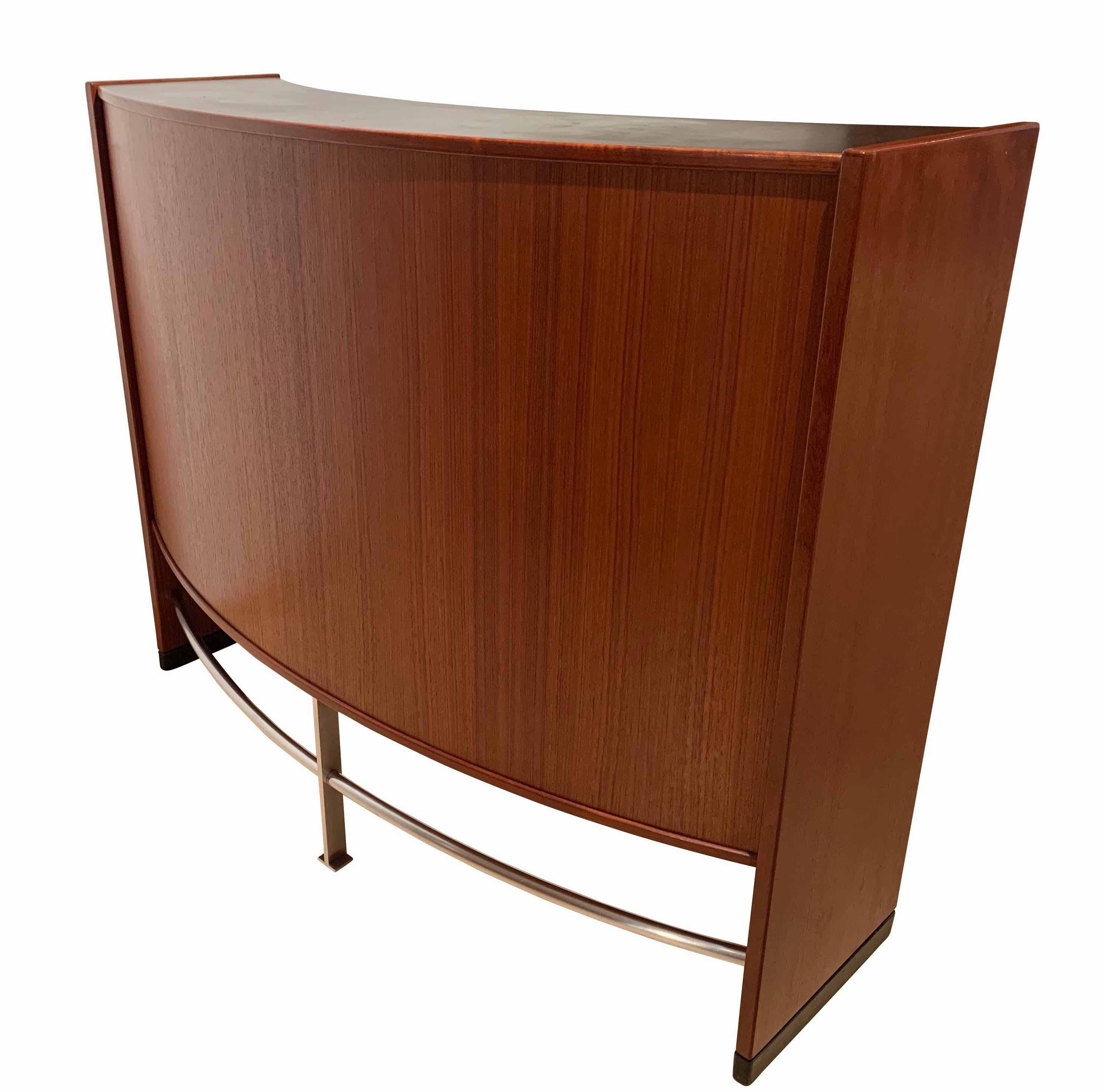 Mid-Century Modern Teak Wood Bar Cabinet by Erik Buch for Dyrlund, Denmark 1960s In Fair Condition In Regensburg, DE