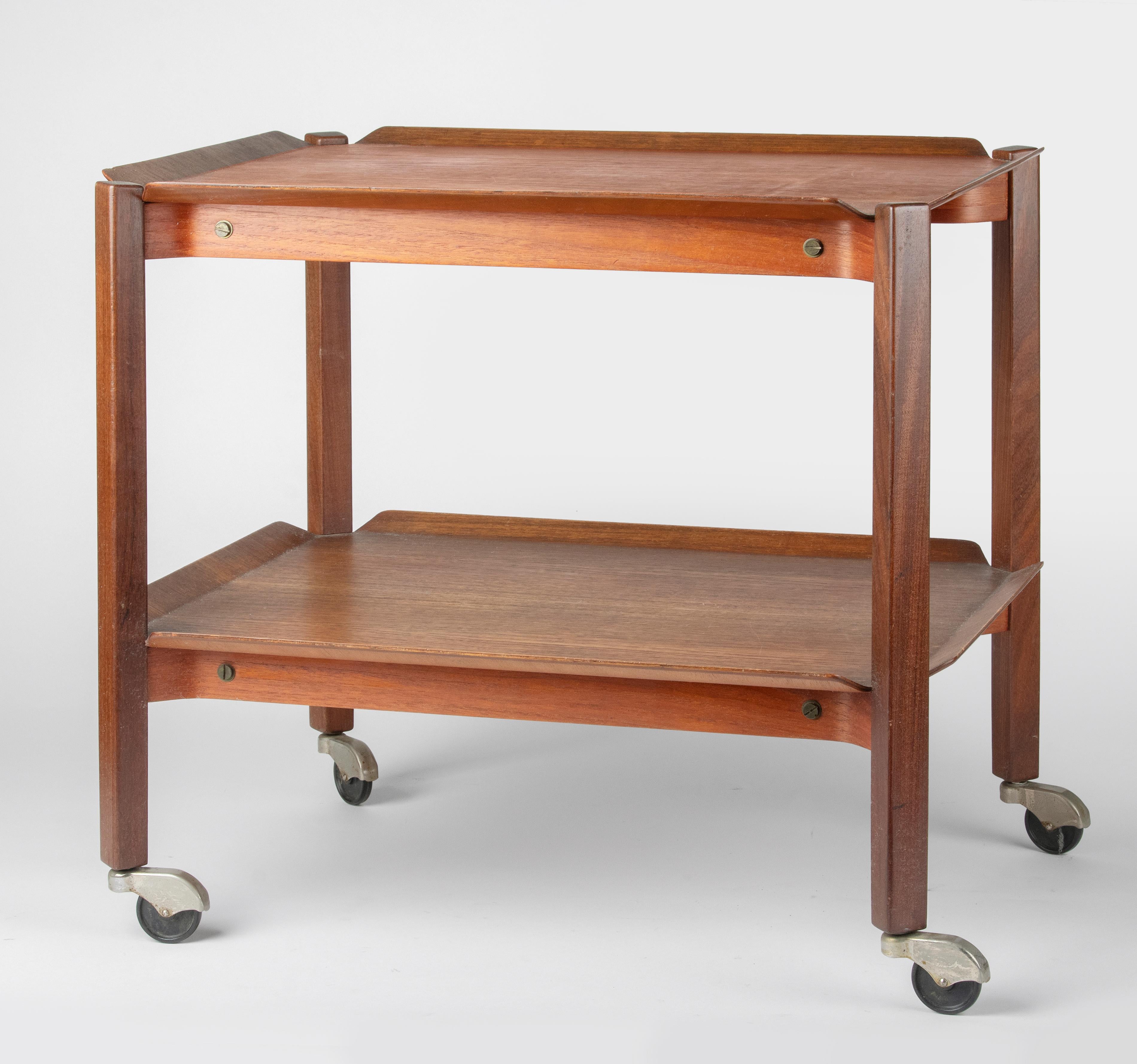 Mid-Century Modern Teakwood Bar Cart - Cees Braakman Model PT10 For Sale 1