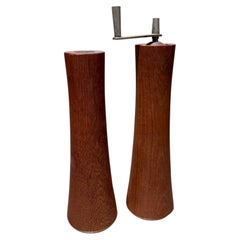 Mid-Century Modern Teakwood Salt and Pepper Shaker Set Laurids Lonborg Denmark