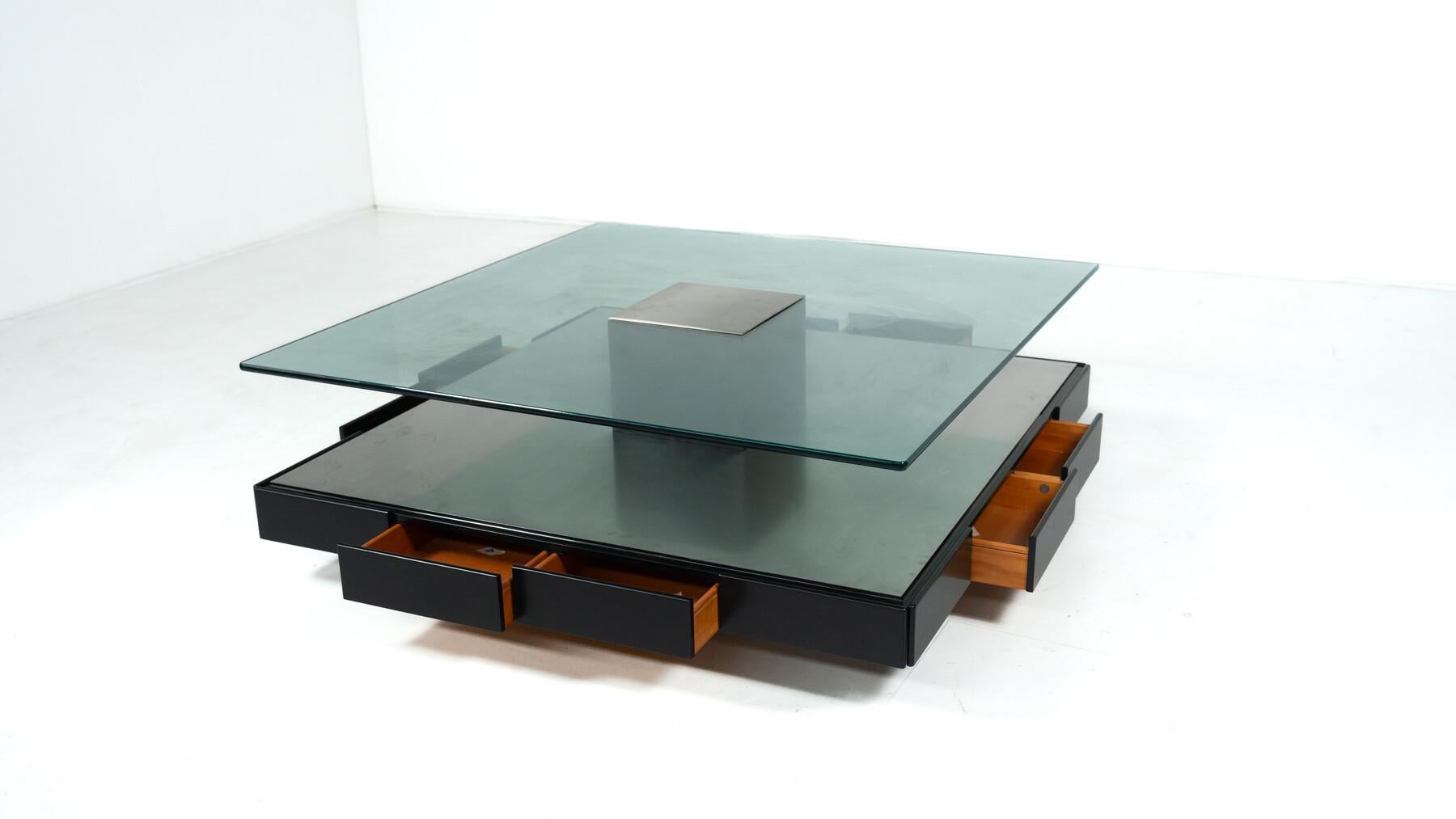 Métal Table basse Tecno T147, moderne du milieu du siècle, par Marco Fantoni, Italie,  1970s en vente