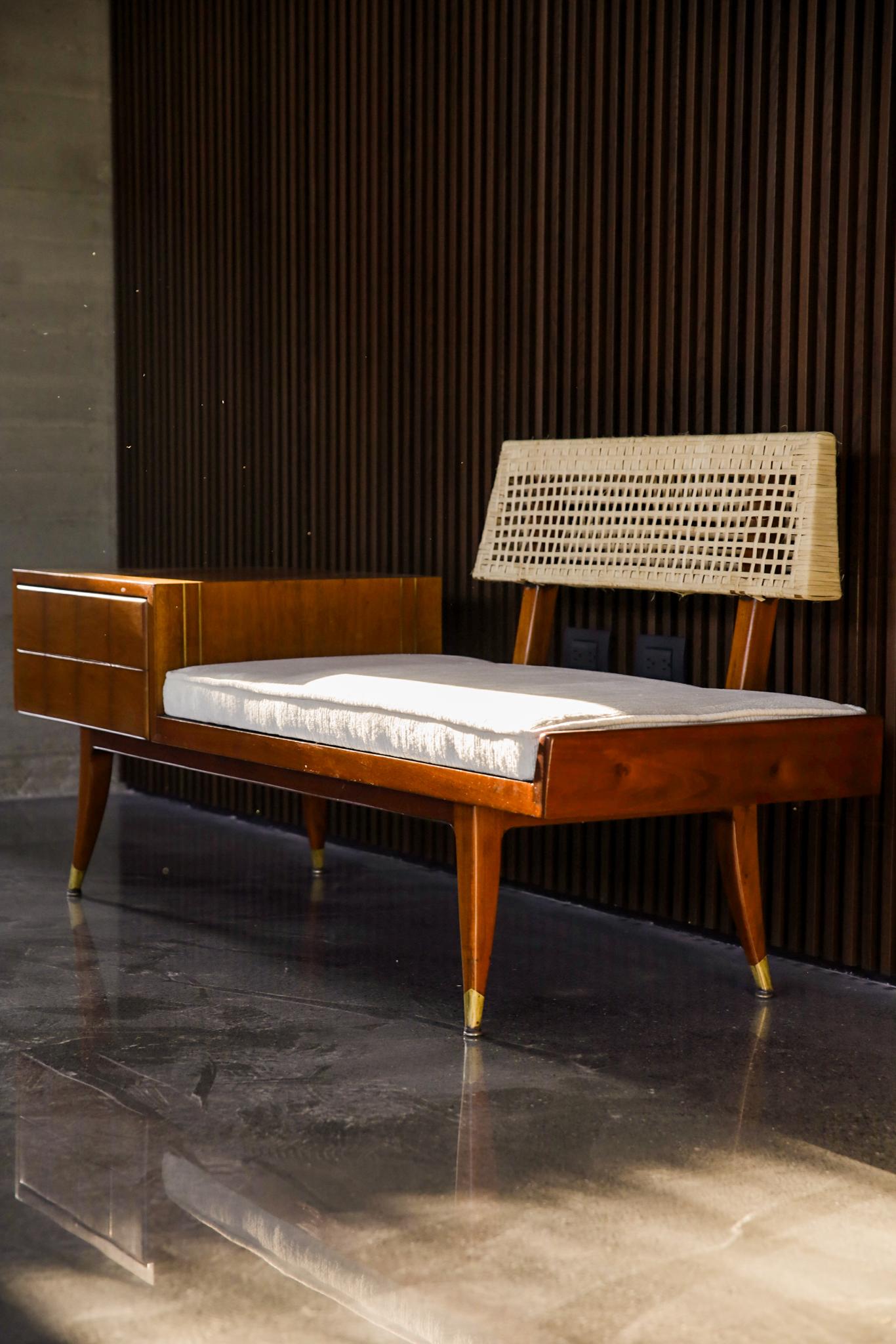 Brass Mid-Century Modern Telephone Table