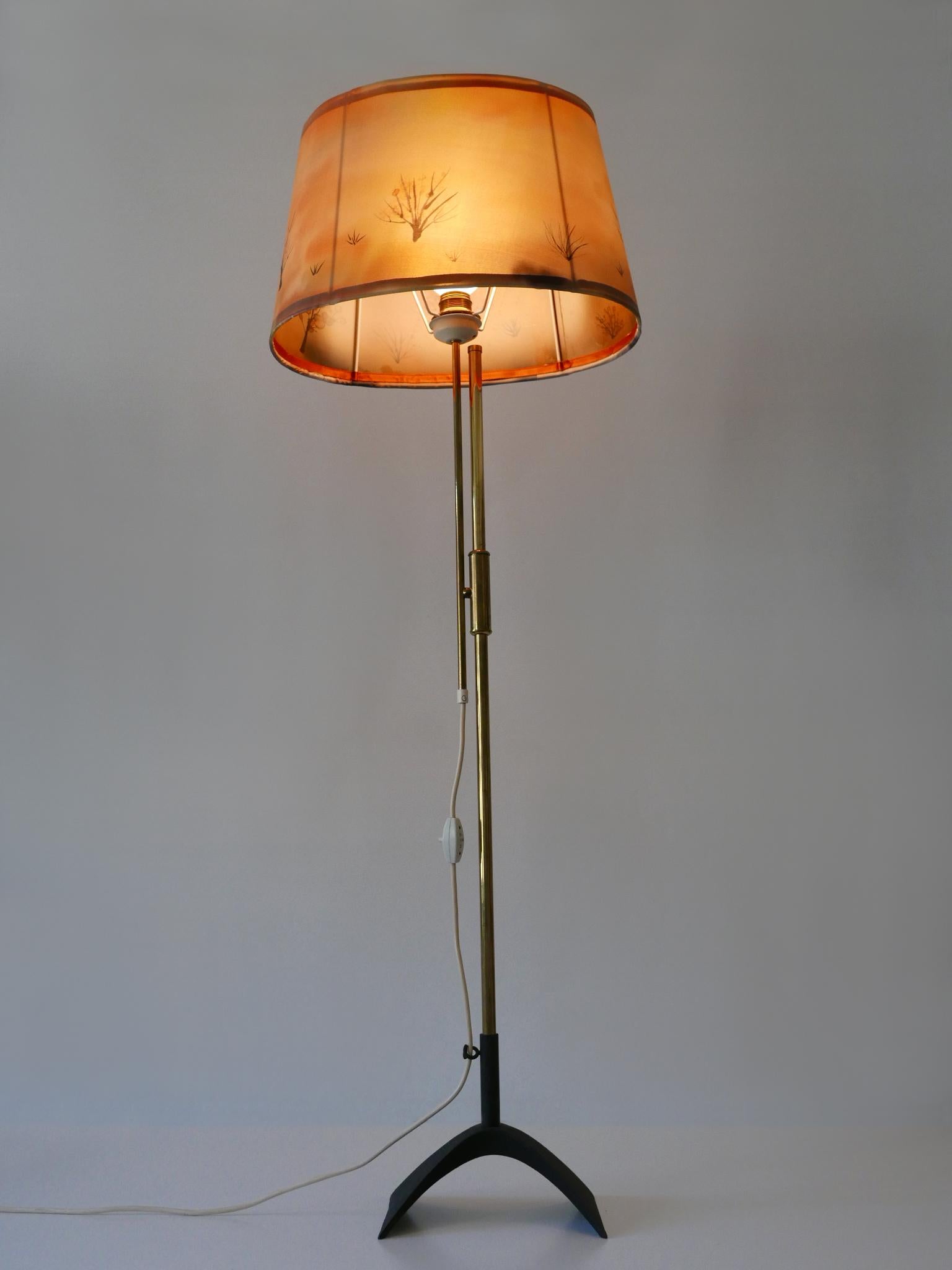 Laiton Lampadaire télescopique de Gebrüder Cosack Allemagne années 1950 The Moderns en vente