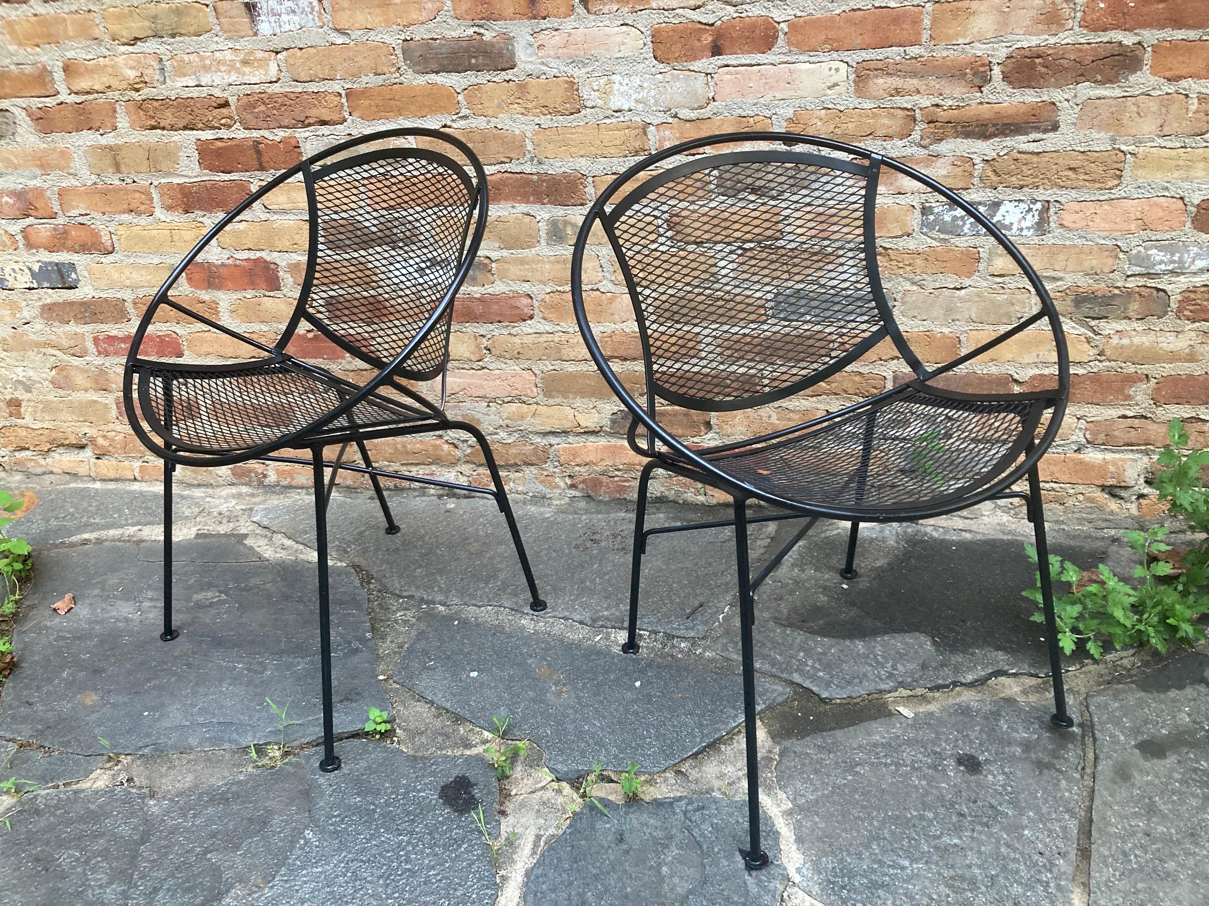 Mid-Century Modern Paire de chaises de patio oscar modernes tempestini pour salterini du milieu du siècle dernier en vente