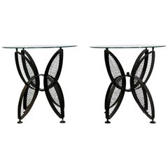 Mid-Century Modern Tempestini Salterini Butterfly Patio Pair of Side Tables