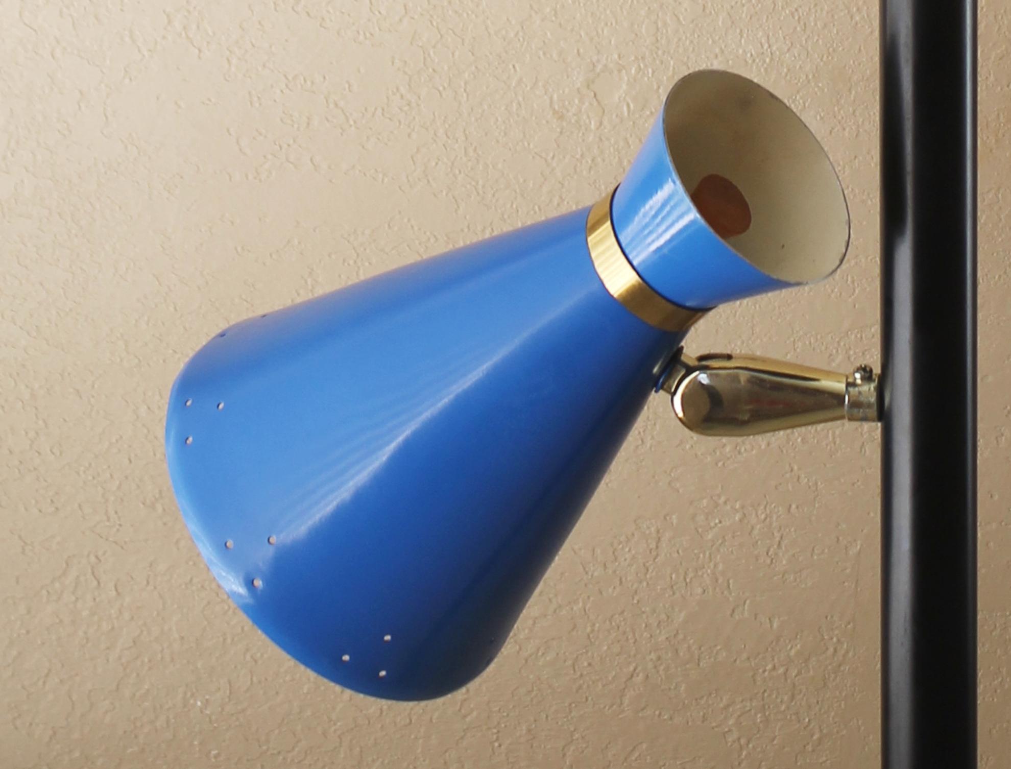Lampe à tension Atomic Triennale tricolore 1950, moderne du milieu du siècle dernier en vente 2