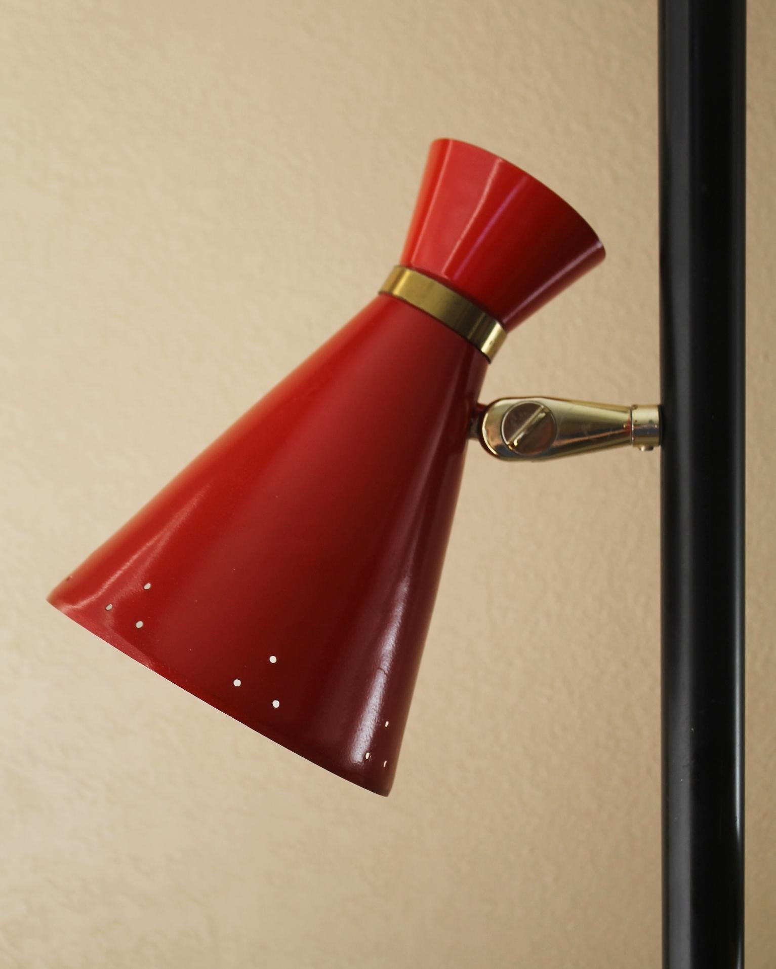 Lampe à tension Atomic Triennale tricolore 1950, moderne du milieu du siècle dernier Bon état - En vente à Peoria, AZ