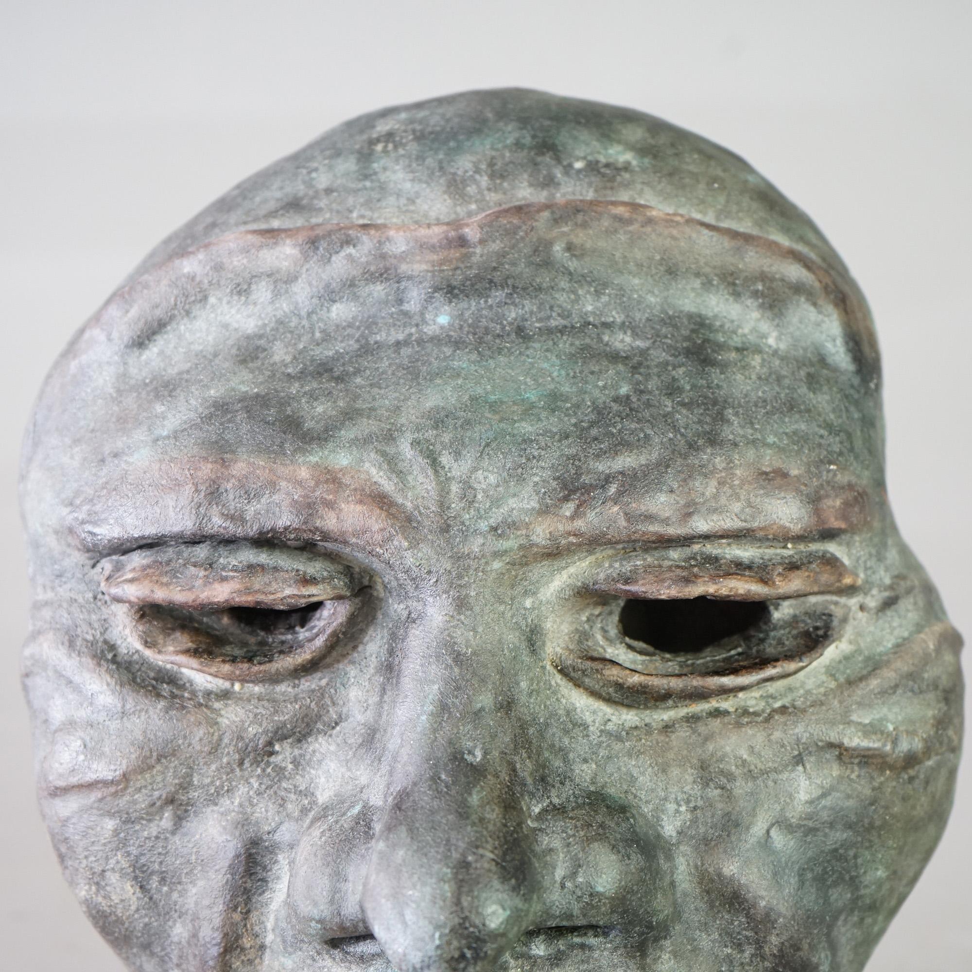 20th Century Mid Century Modern Terra Cotta Mask of a Tribal Man C1997 For Sale