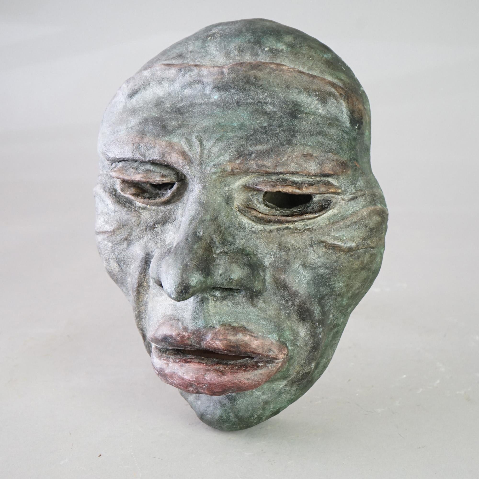 Terracotta Mid Century Modern Terra Cotta Mask of a Tribal Man C1997 For Sale