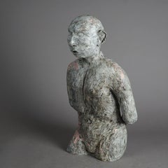 Mid Century Modern Terra Cotta Torso Sculpture of a Man by York Lewis C1980