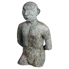 Moderne Terrakotta-Torso-Skulptur eines Mannes aus der Mitte des Jahrhunderts von York Lewis C1980