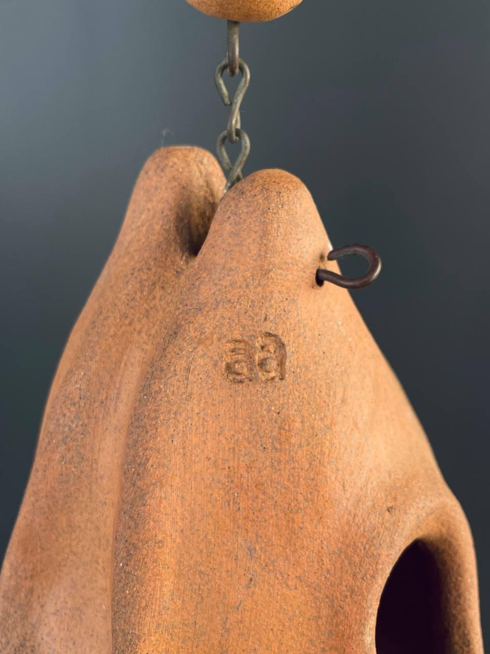 Late 20th Century Mid-Century Modern Terracota Wind Chime Bell For Sale