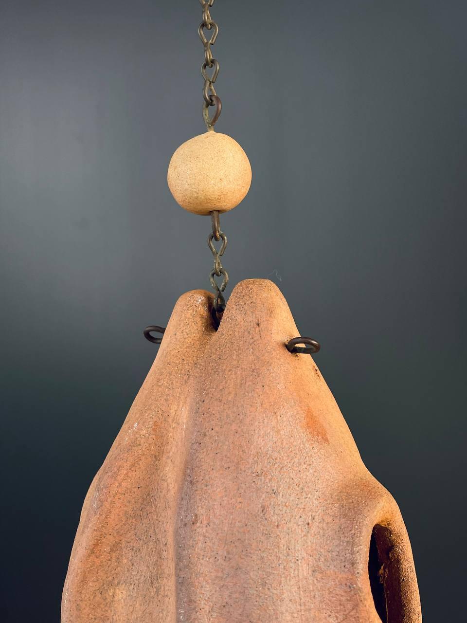 Terracotta Mid-Century Modern Terracota Wind Chime Bell For Sale