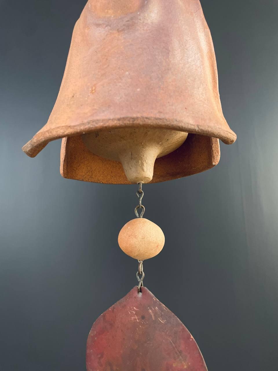 Mid-Century Modern Terracota Wind Chime Bell For Sale 1