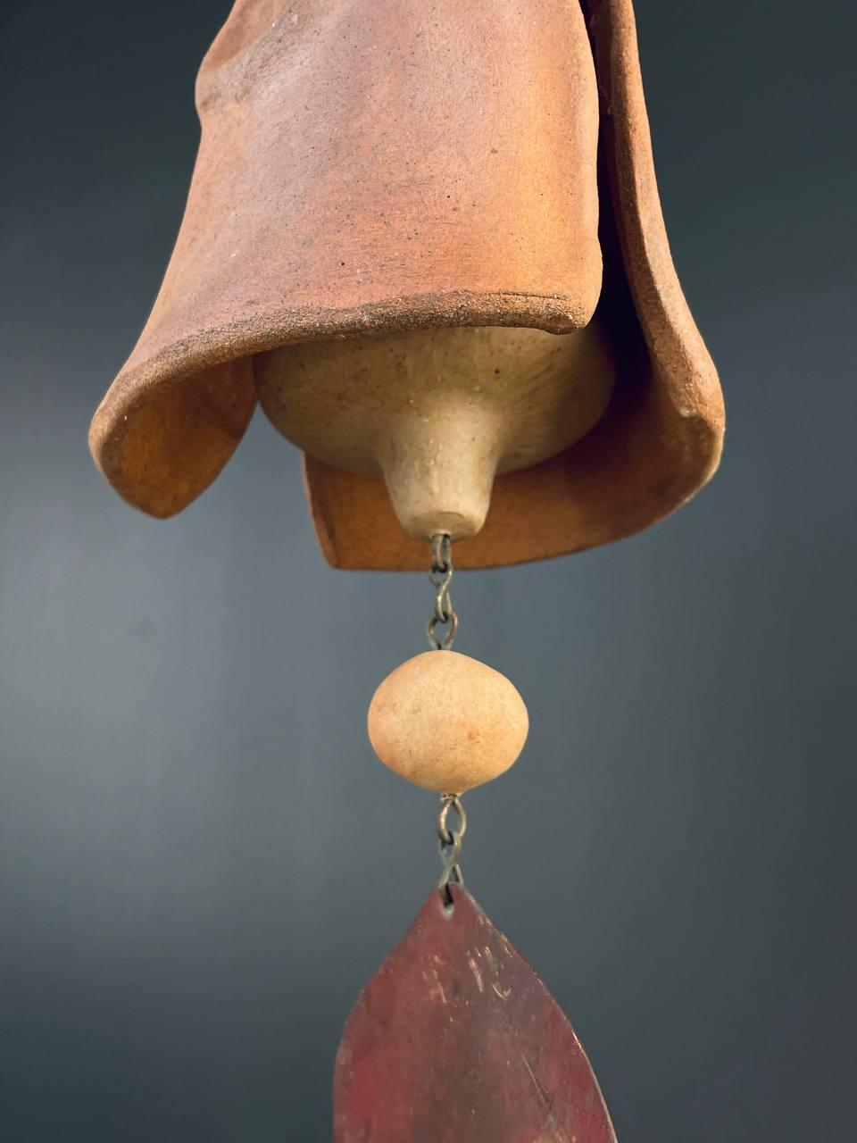 Mid-Century Modern Terracota Wind Chime Bell For Sale 2
