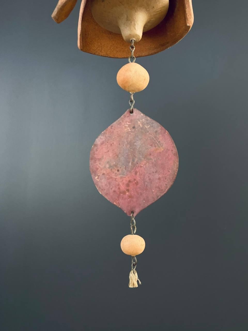 Mid-Century Modern Terracota Wind Chime Bell 3