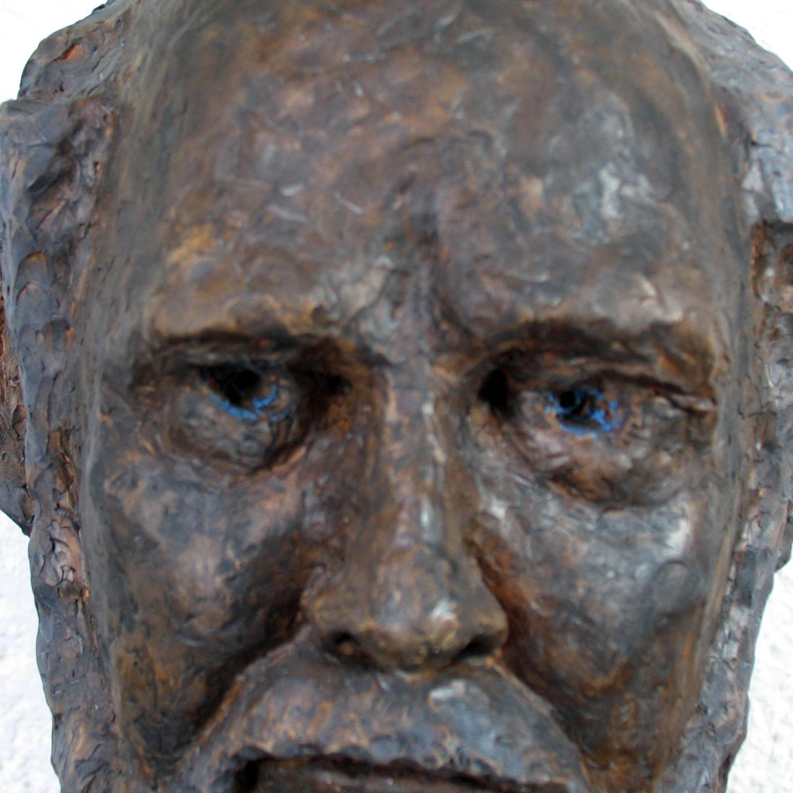 Late 20th Century Mid-Century Modern Terracotta Bust of a Beard Man For Sale