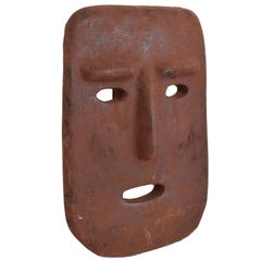 Mid-Century Modern Terracotta Mask Wall Sculpture Sabatini Ponti Style