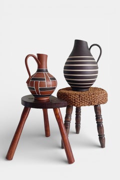 Mid-Century Modern Terracotta Pitcher by AKRU, West Germany, 1950s