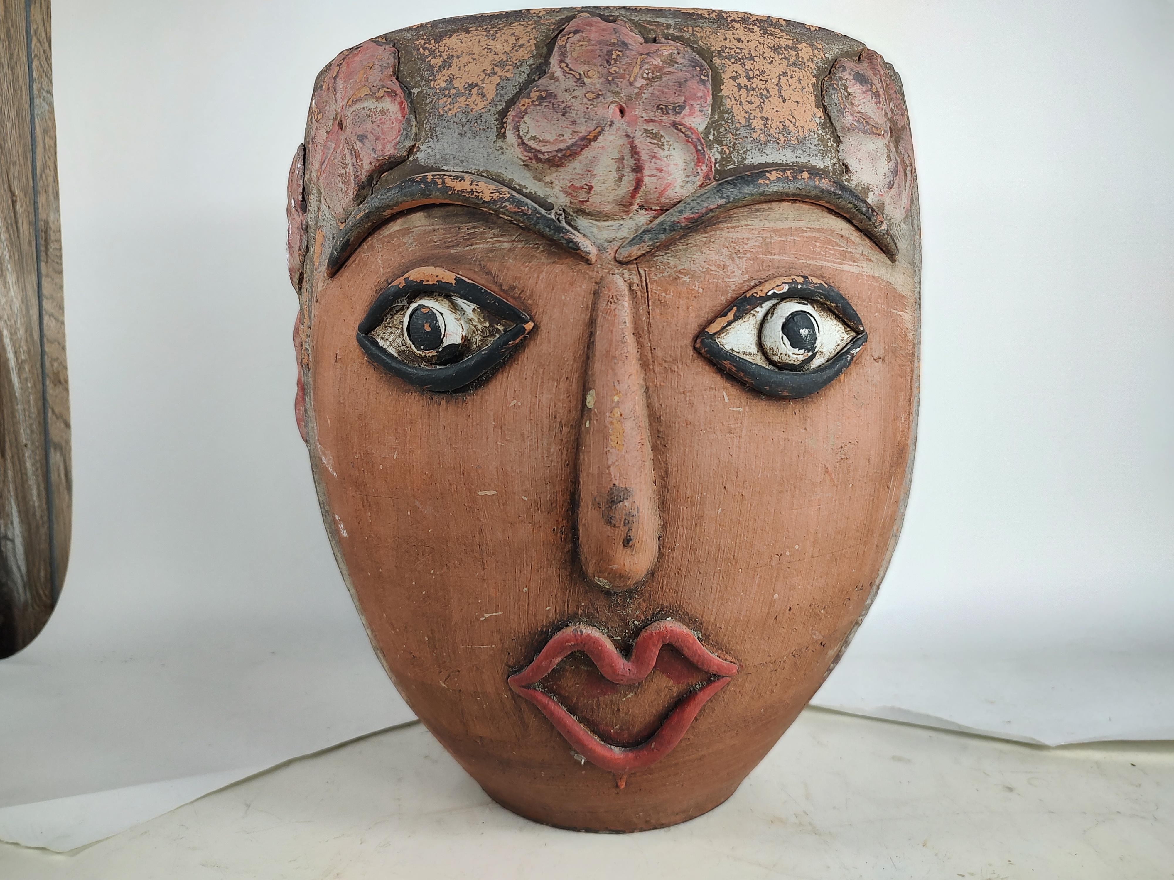 Mid-Century Modern Terracotta Sculptural Planter Jardiniere Style of Picasso In Good Condition For Sale In Port Jervis, NY