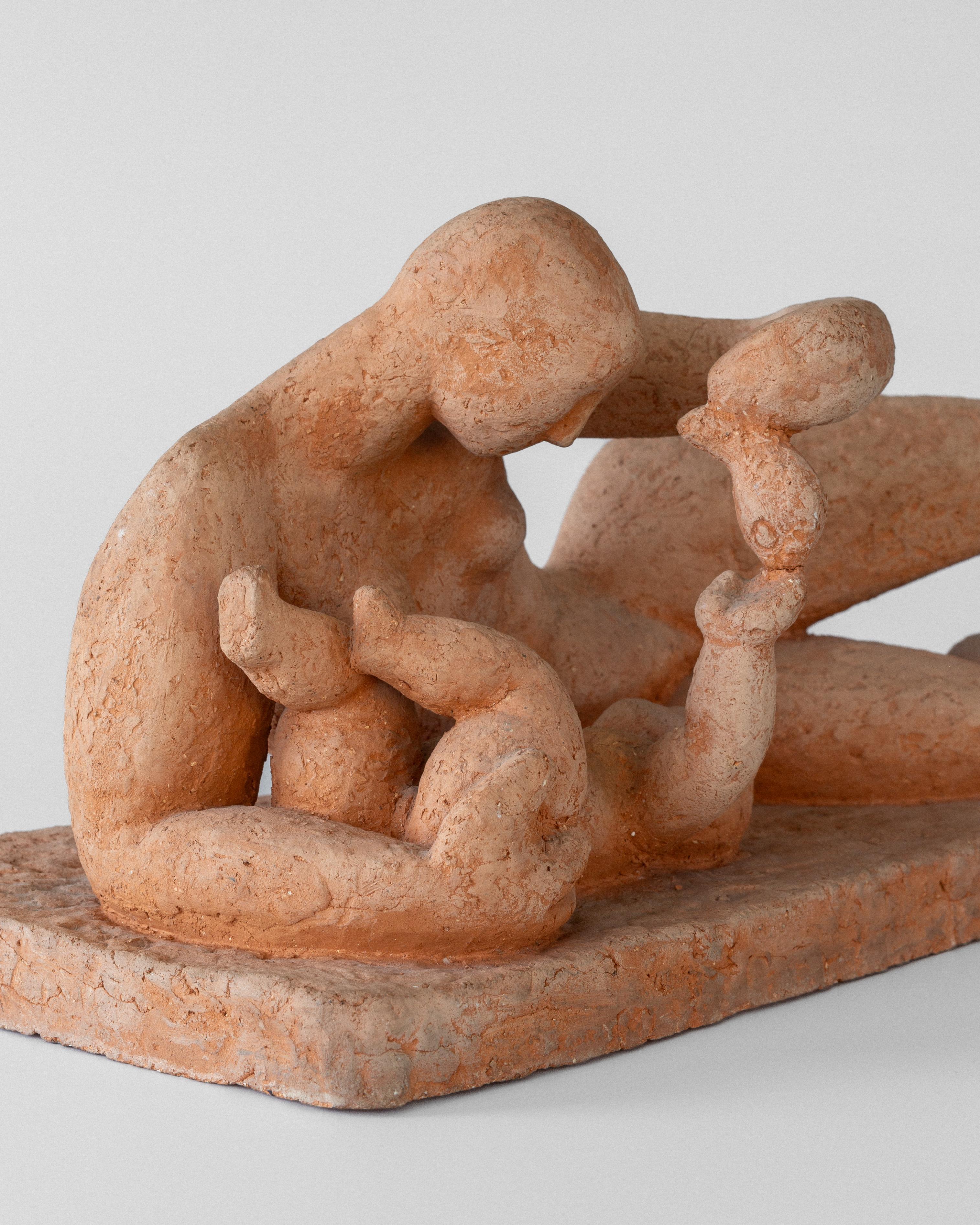 Earthenware Mid-Century Modern Terracotta Sculpture by Bengt Amundin, 1950s Sweden For Sale