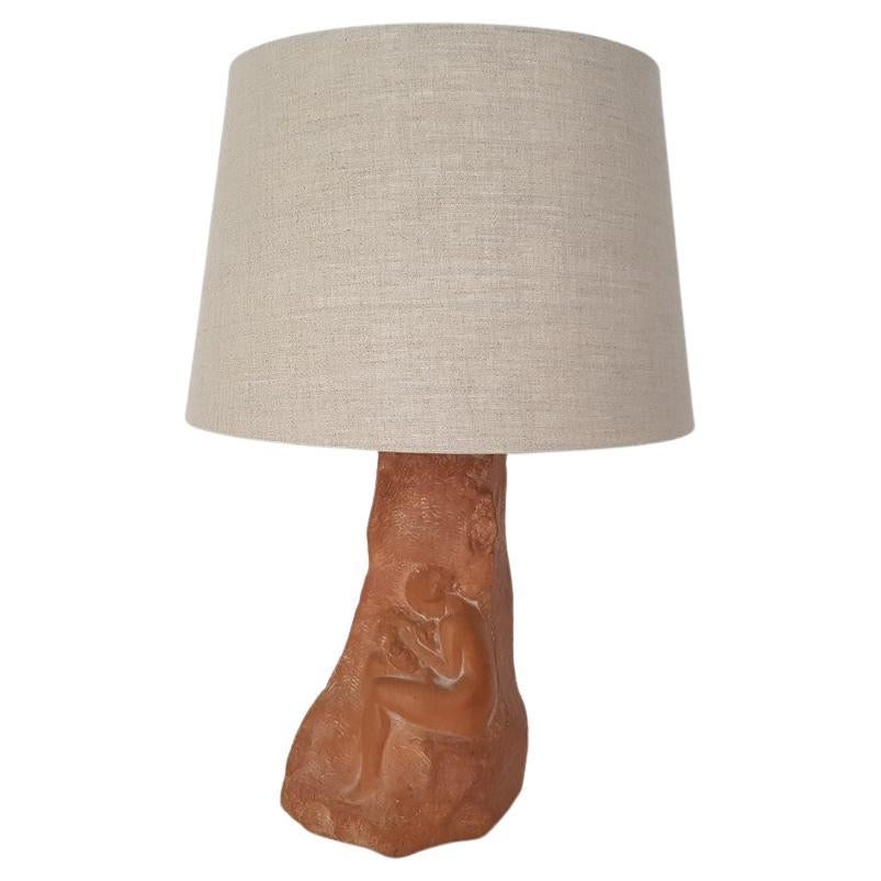 Mid-Century Modern Terracotta Table Lamp