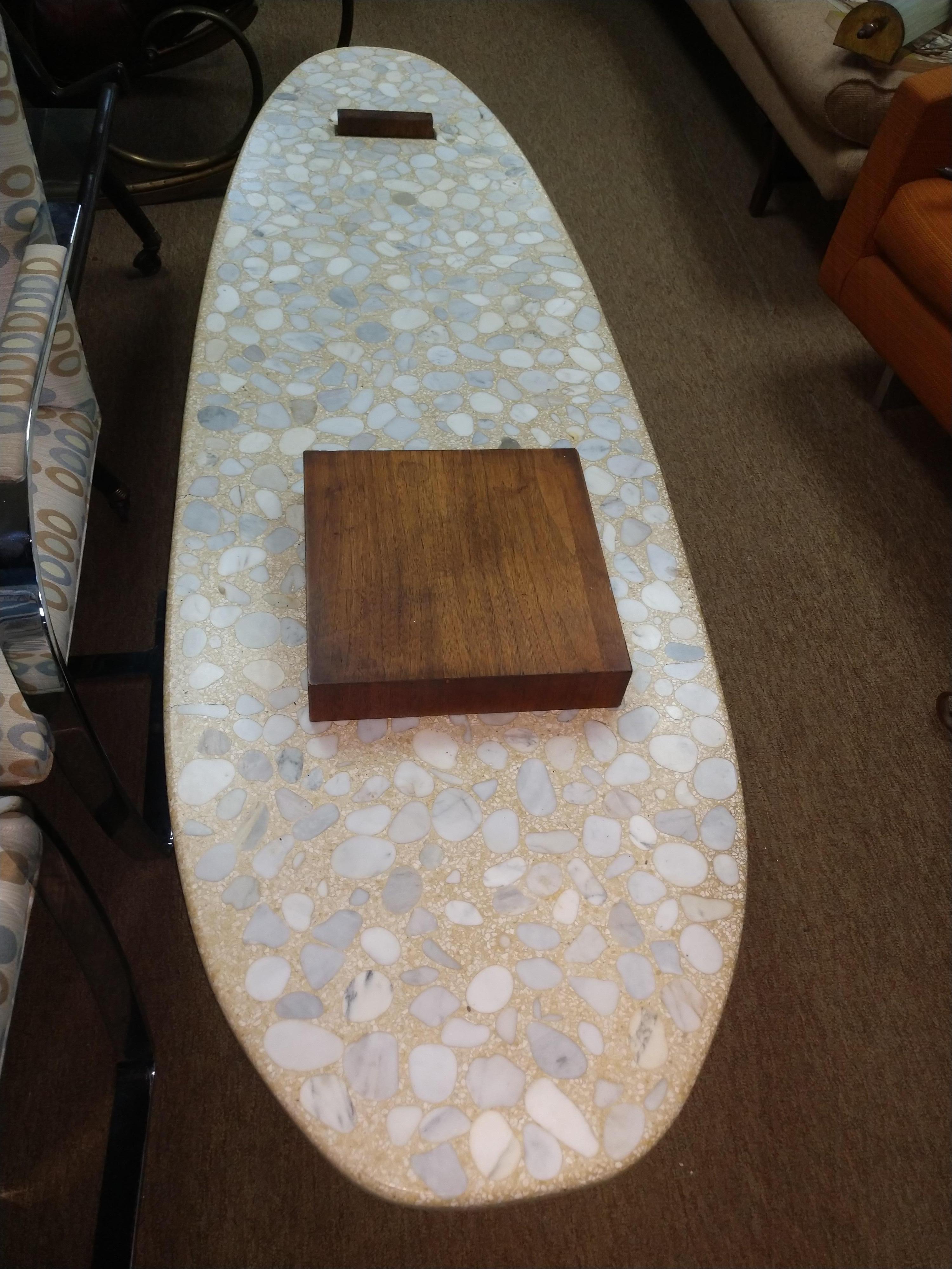 Mid-Century Modern Terrazzo Marble and Walnut Cocktail Table by Harvey Probber For Sale 6