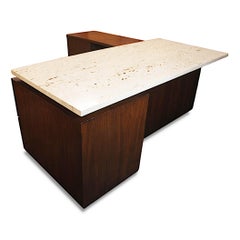 Mid-Century Modern Terrazzo Top Executive Desk from Playboy Offices in Chicago