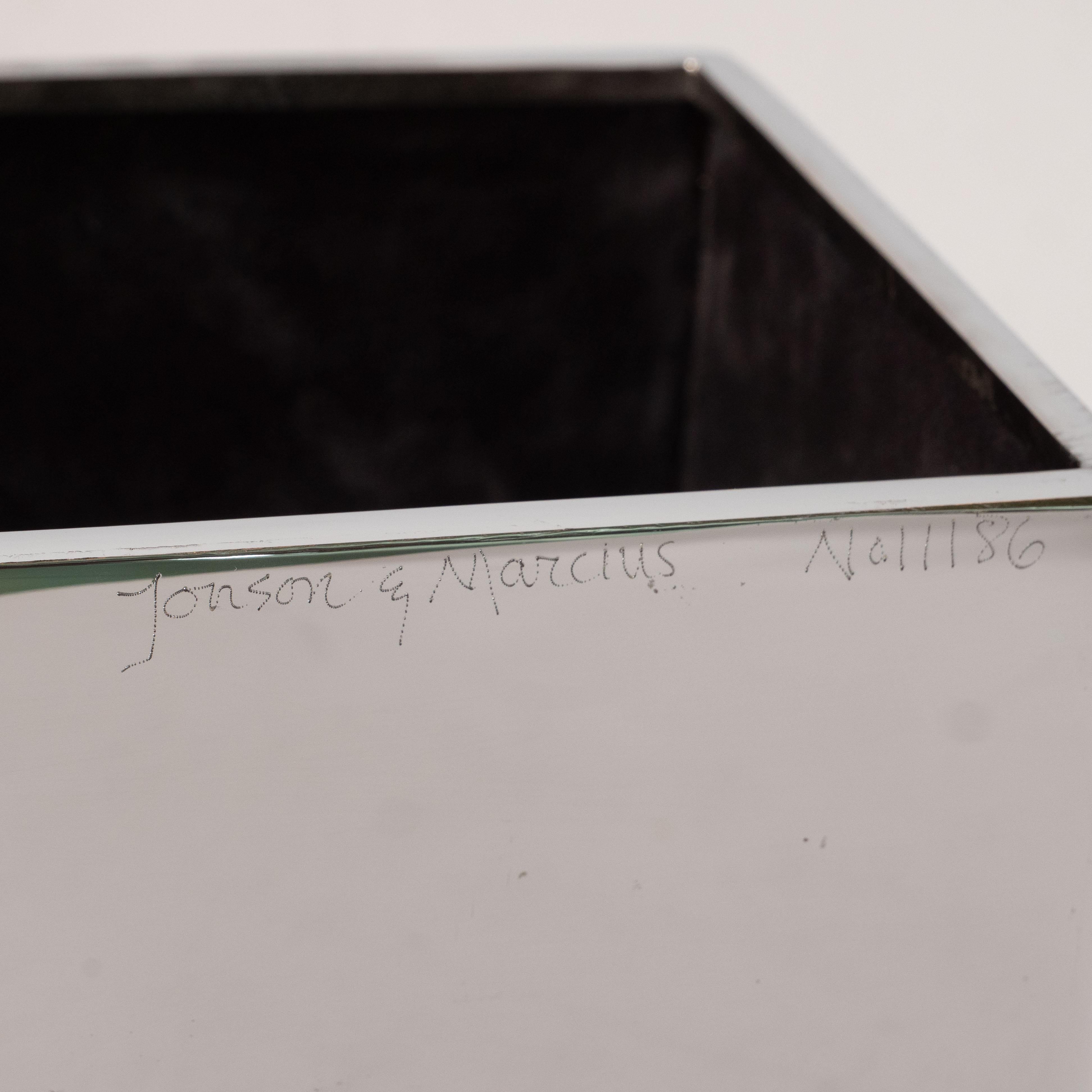 Boîte en granit tessellée moderne du milieu du siècle dernier:: en bois de cerf:: en chrome & par Jonson & Marcius en vente 4