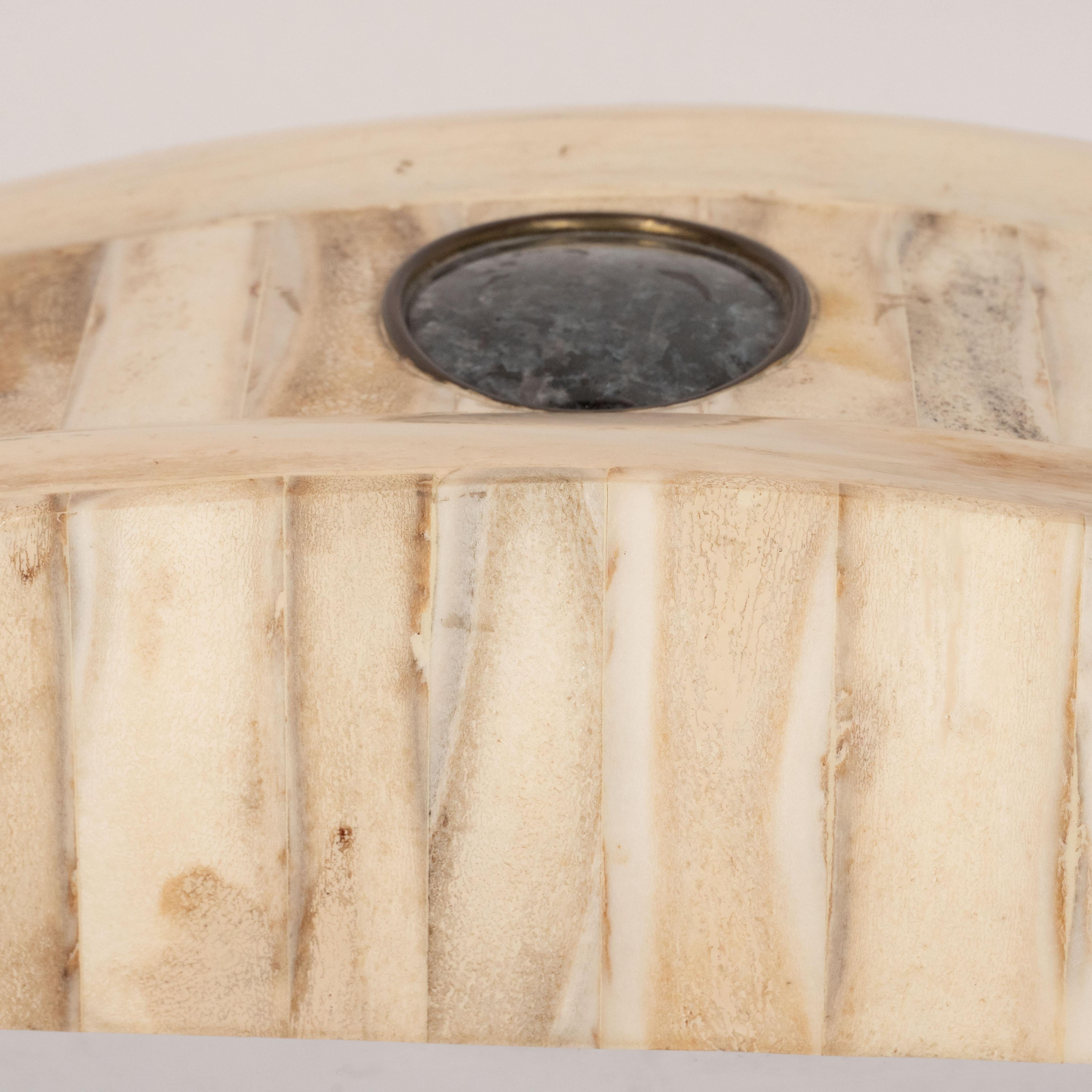 Mid-Century Modern Boîte en granit tessellée moderne du milieu du siècle dernier:: en bois de cerf:: en chrome & par Jonson & Marcius en vente