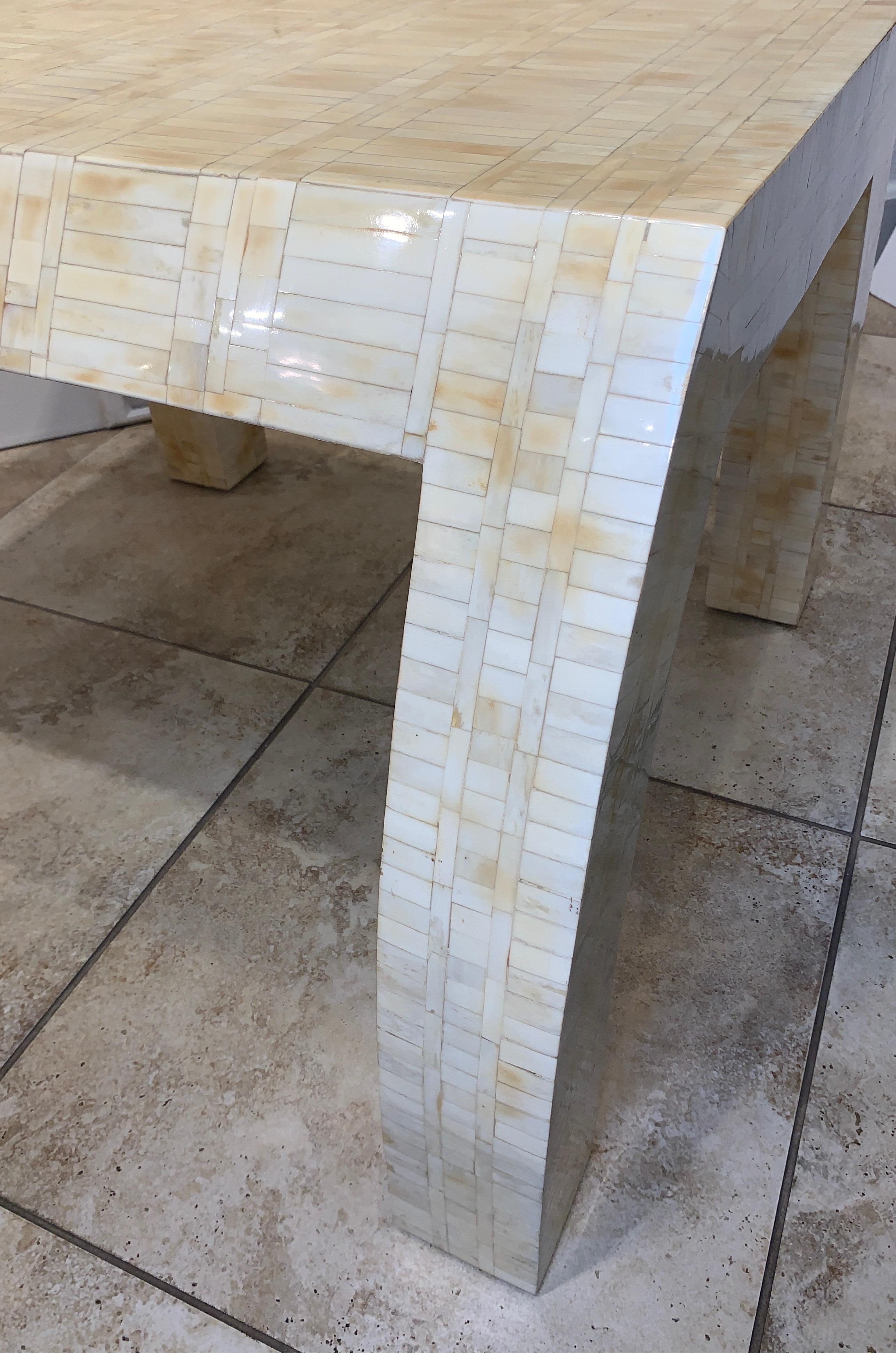Mid-Century Modern Tessellated Bone End Table 4
