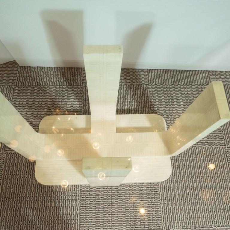 American Mid-Century Modern Tessellated Stone and Glass Dining Table by Maitland-Smith