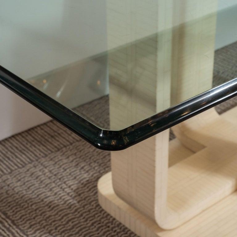 Mid-Century Modern Tessellated Stone and Glass Dining Table by Maitland-Smith In Excellent Condition In New York, NY