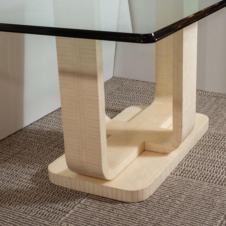 Mid-Century Modern Tessellated Stone and Glass Dining Table by Maitland-Smith 3