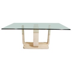 Mid-Century Modern Tessellated Stone and Glass Dining Table by Maitland-Smith