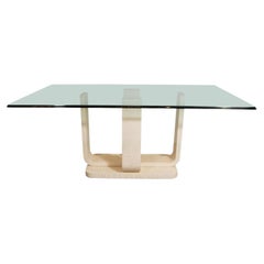 Mid-Century Modern Tessellated Stone and Glass Dining Table by Maitland-Smith