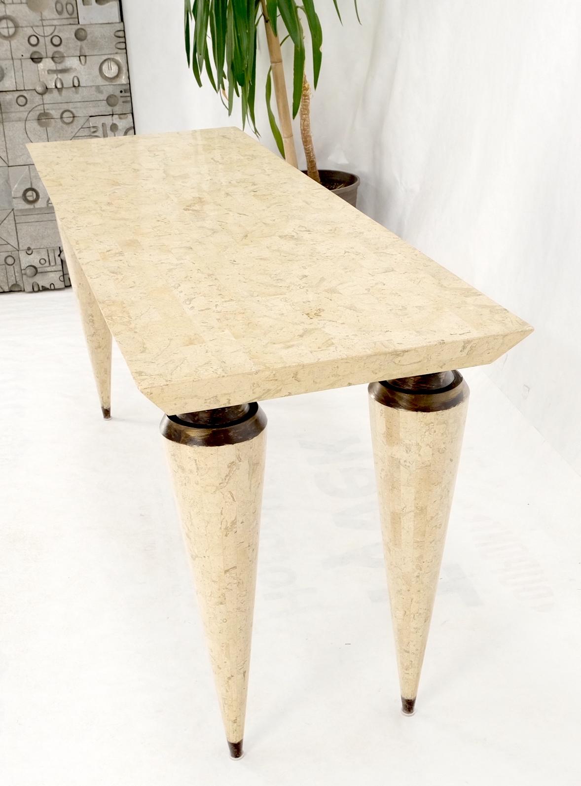 Mid-Century Modern Tessellated Stone Rectangle Console Sofa Table For Sale 4