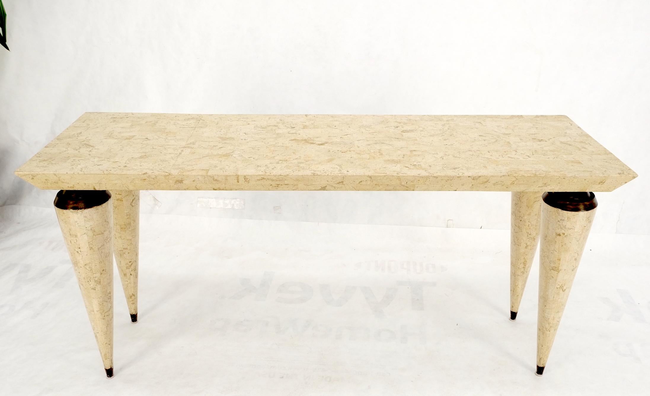 Mid-Century Modern Tessellated Stone Rectangle Console Sofa Table For Sale 5