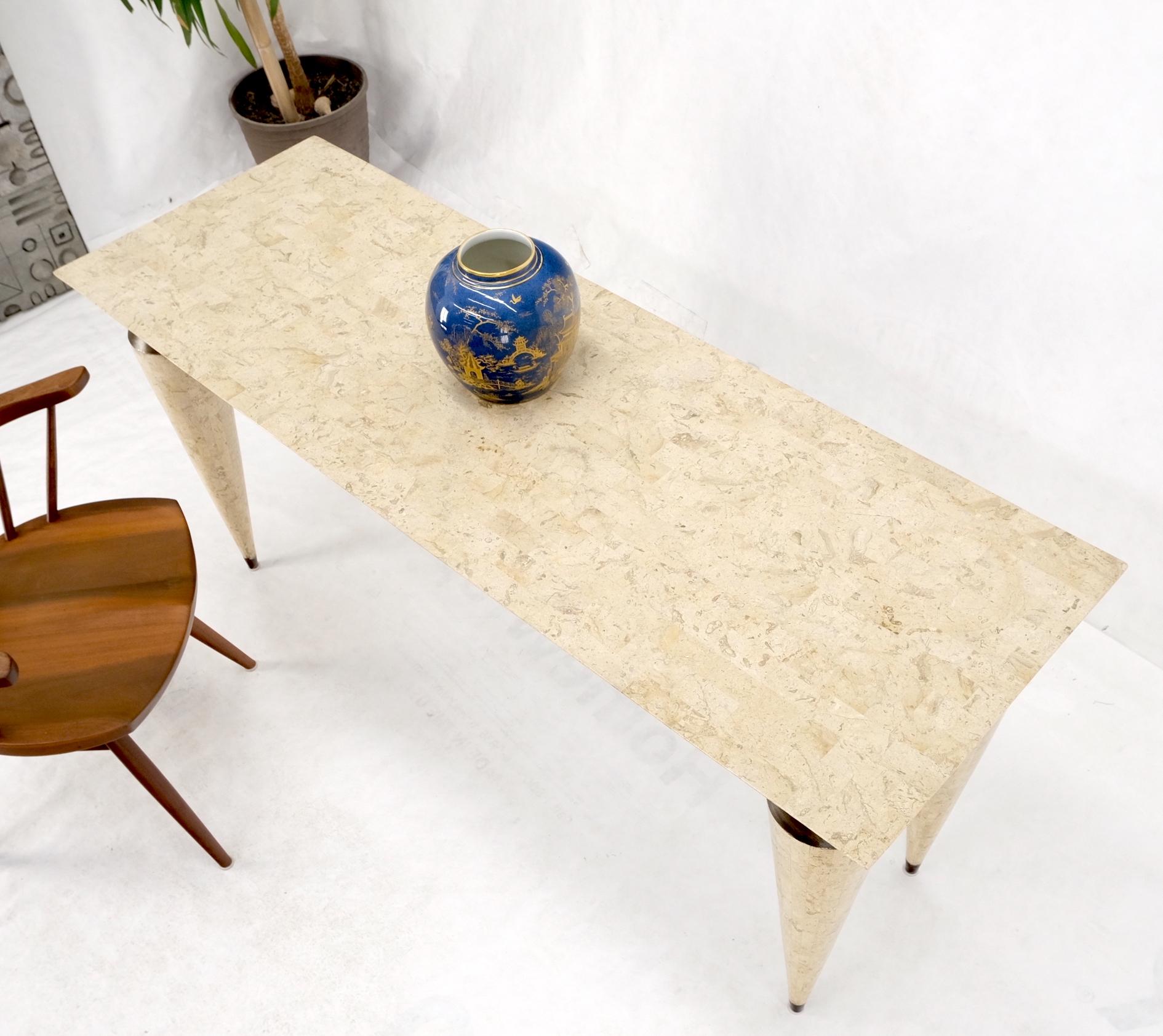 Mid-Century Modern Tessellated Stone Rectangle Console Sofa Table For Sale 7