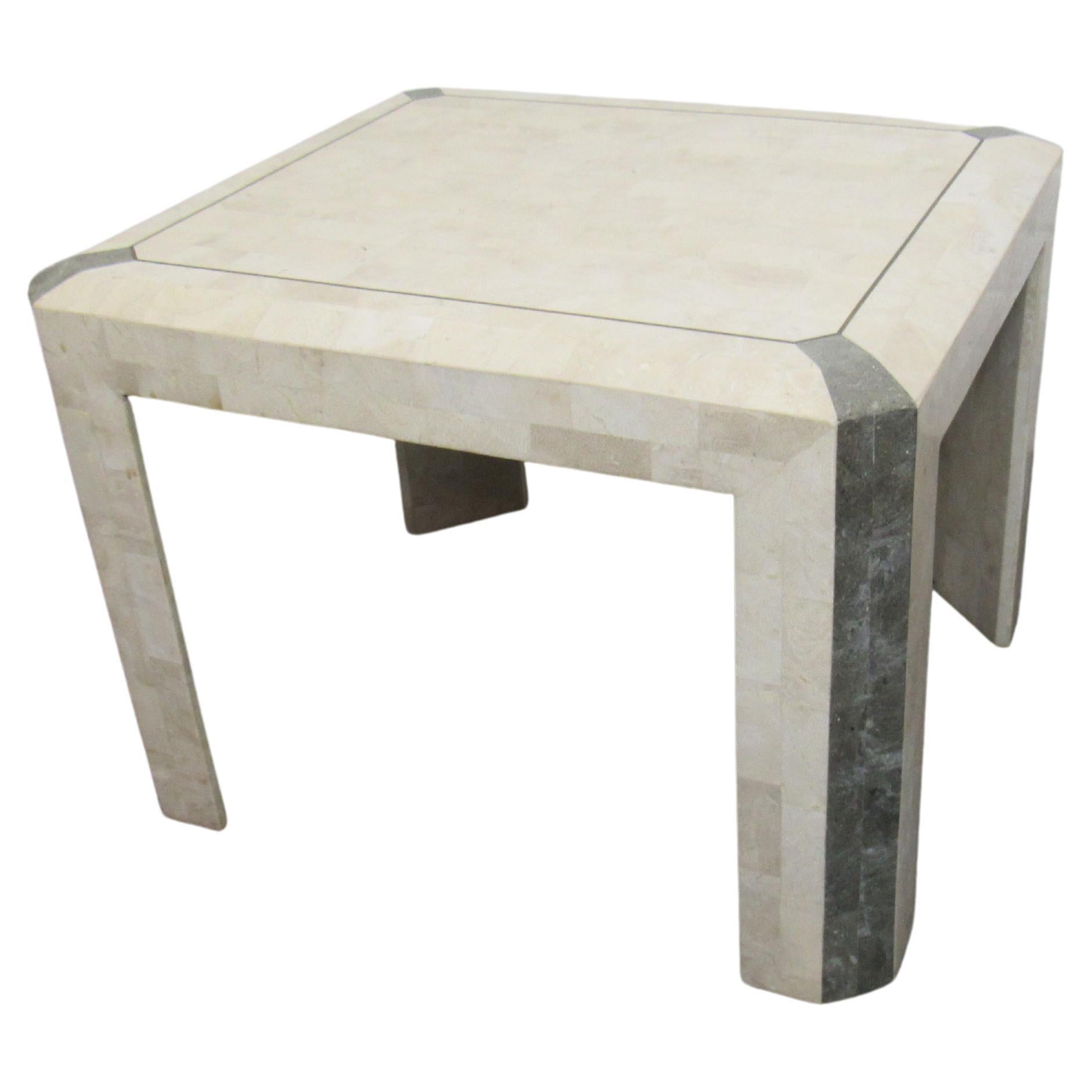Mid-Century Modern Tessellated Stone Side Table For Sale