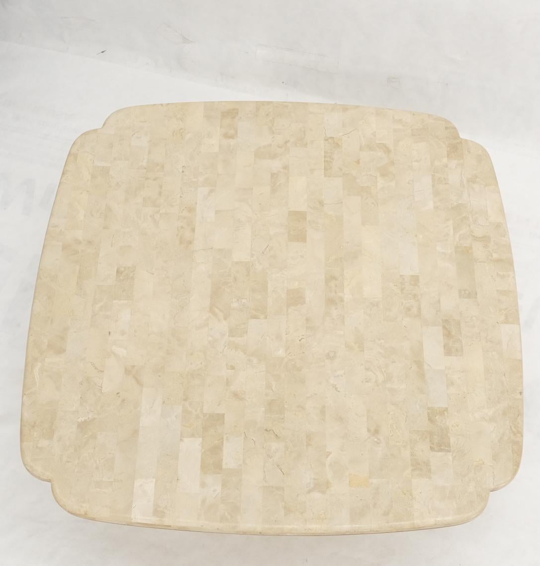 Polished Mid-Century Modern Tessellated Stone Tiles Clove Shape Top Coffee Table