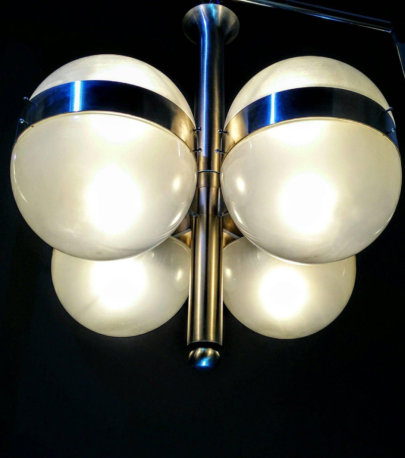 Space Age TwoMid-Century Modern ´Tetraclio´ Chandelier by Sergio Mazza for Artemide