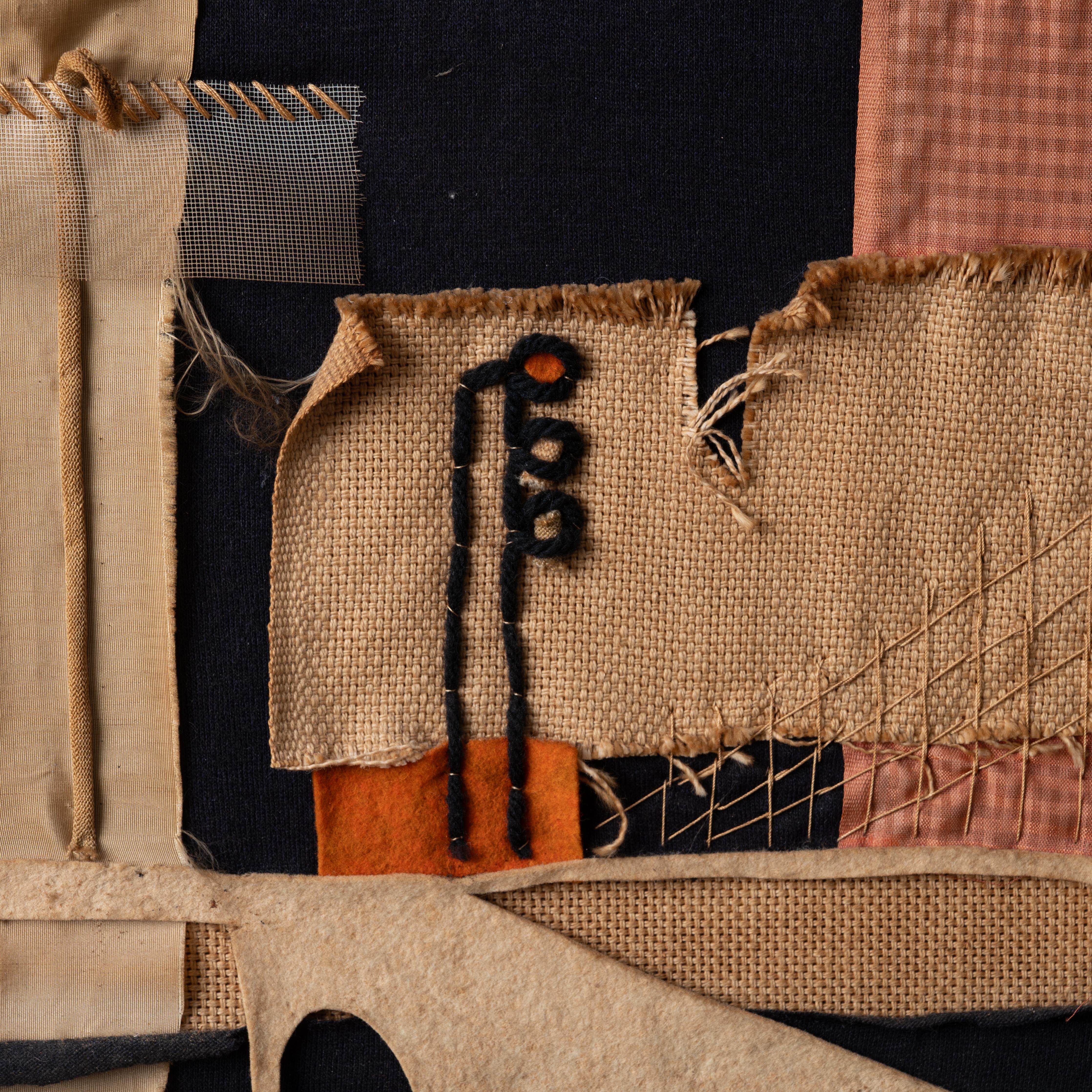 Collage tessile moderno di metà secolo, 1961 in vendita 3