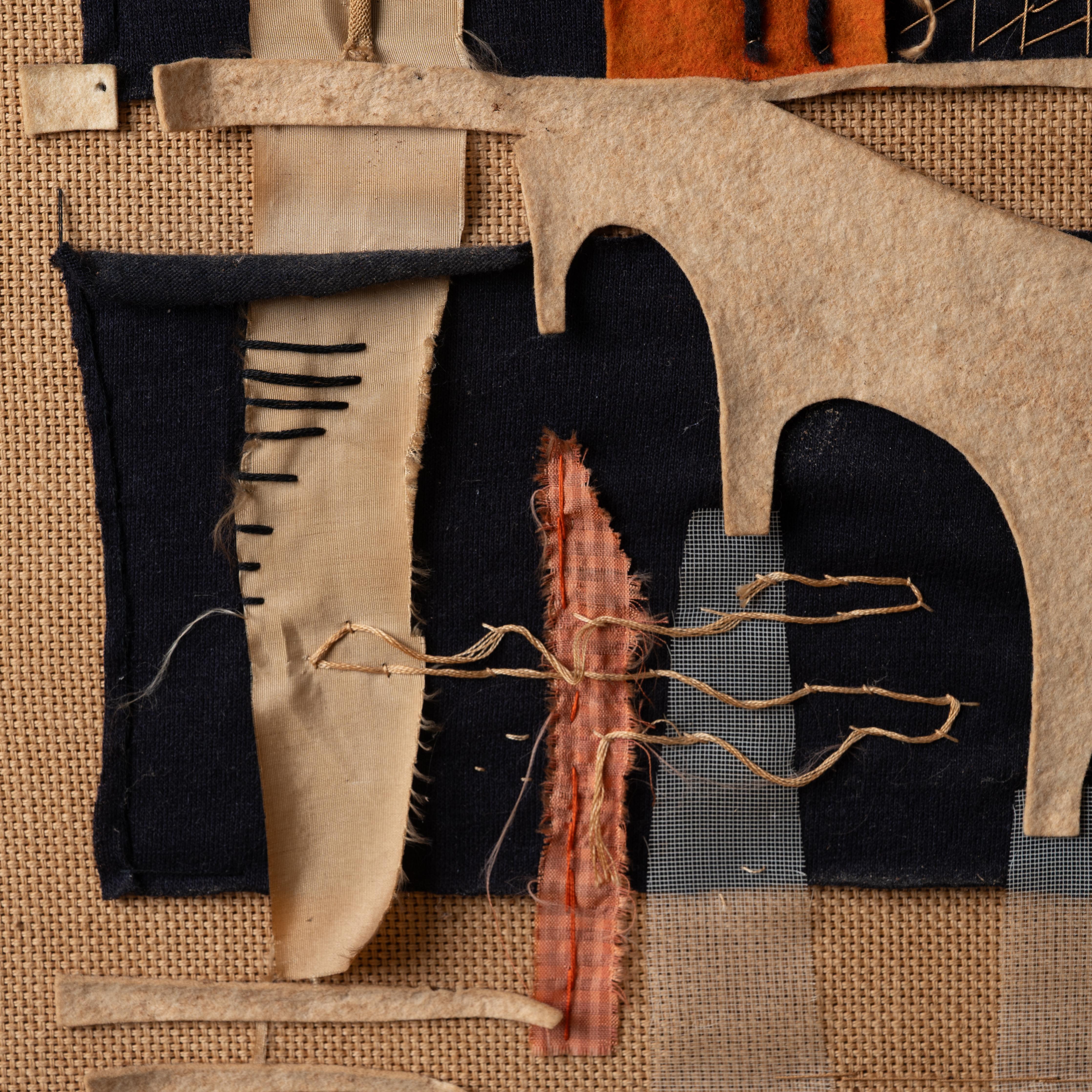 Collage tessile moderno di metà secolo, 1961 in vendita 4